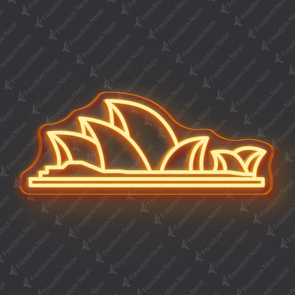 Orange Sydney Opera House Neon Sign