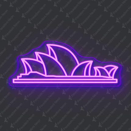 Purple Sydney Opera House Neon Sign