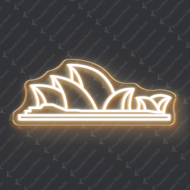 Warm White Sydney Opera House Neon Sign