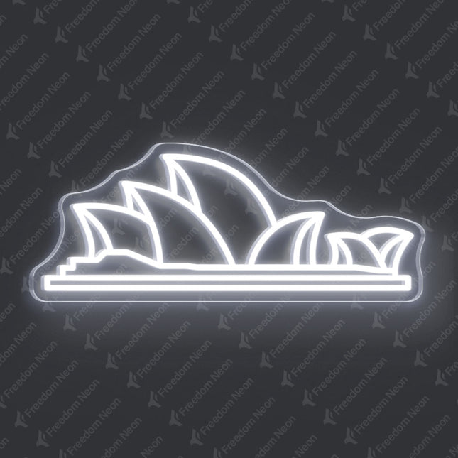White Sydney Opera House Neon Sign