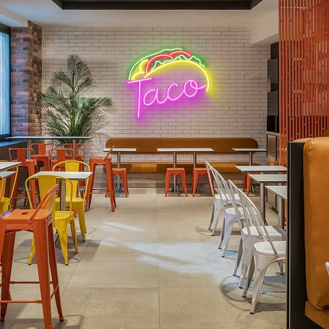 Pink Taco LED Neon Light Sign