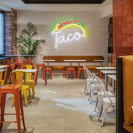 White Taco LED Neon Light Sign