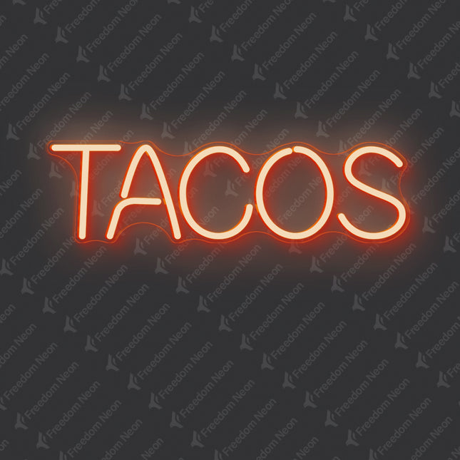 Orange Tacos Word Neon Sign