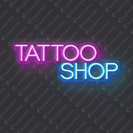 Pink & Ice Blue Tattoo Shop Neon Sign