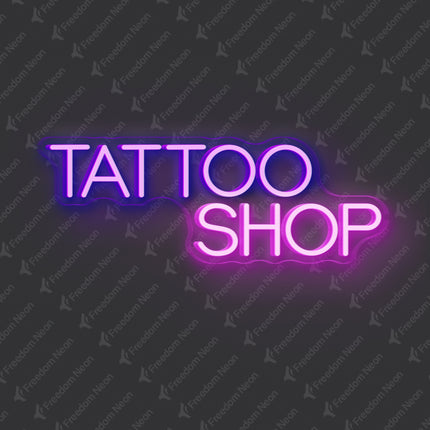 Purple & Pink Tattoo Shop Neon Sign