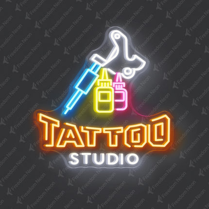 Orange Tattoo Studio Full Setup Neon Sign