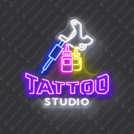 Purple Tattoo Studio Full Setup Neon Sign