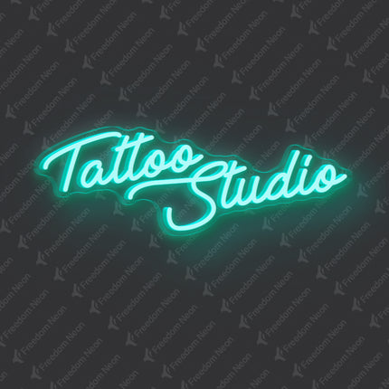 Mint Green Tattoo Studio Neon Sign