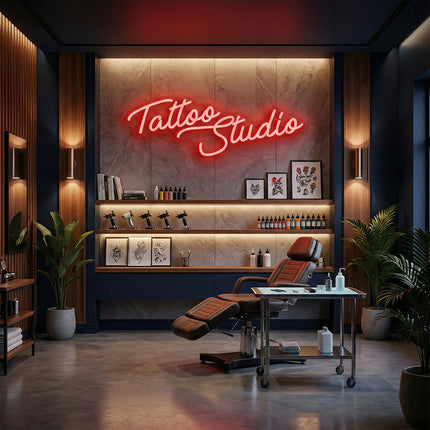 Red Tattoo Studio Neon Sign