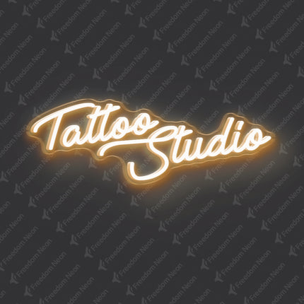 Warm White Tattoo Studio Neon Sign