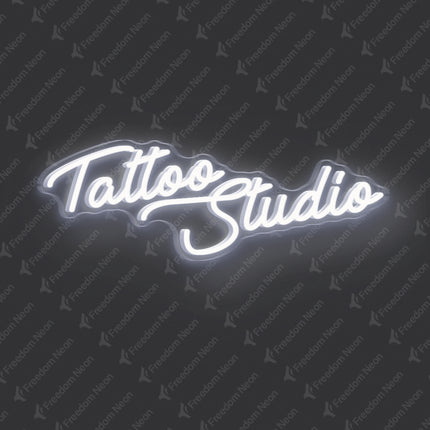 White Tattoo Studio Neon Sign