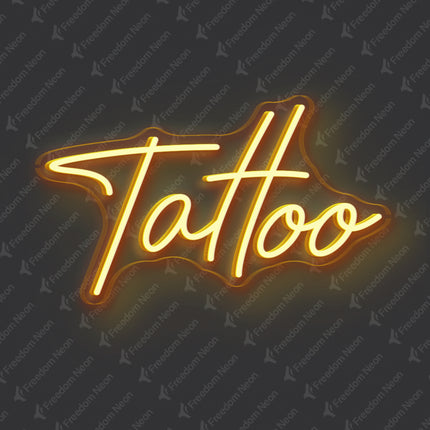 Golden Yellow Tattoo Text Neon Sign