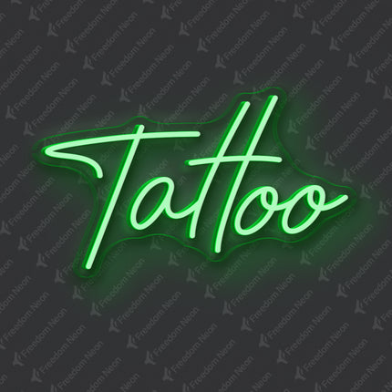 Green Tattoo Text Neon Sign