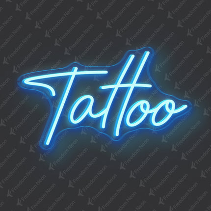 Ice Blue Tattoo Text Neon Sign