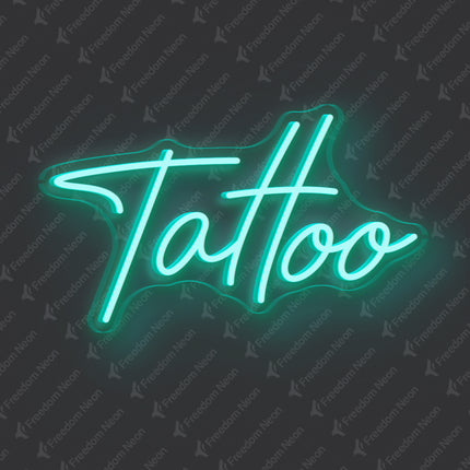 Mint Green Tattoo Text Neon Sign