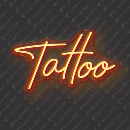Orange Tattoo Text Neon Sign