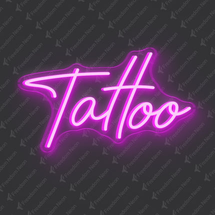 Pink Tattoo Text Neon Sign