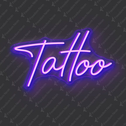 Purple Tattoo Text Neon Sign