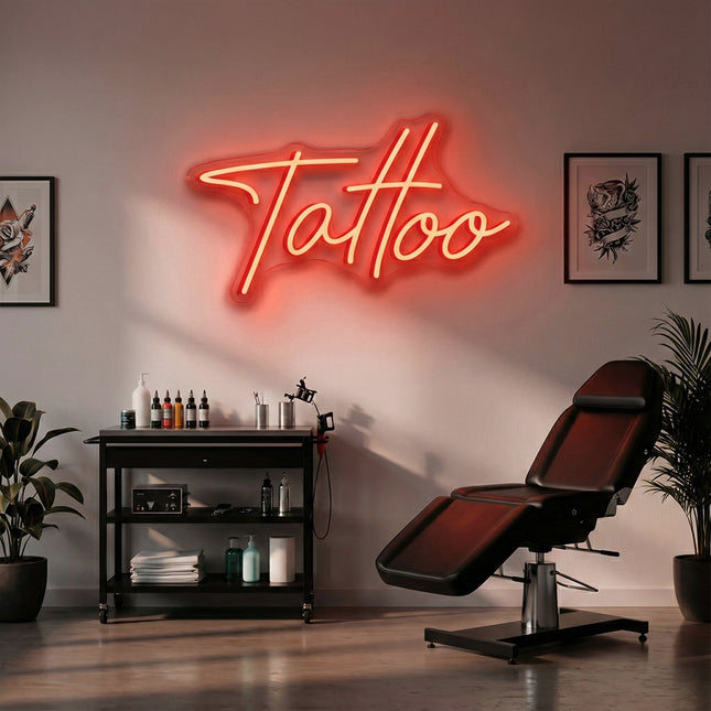 Red Tattoo Text Neon Sign