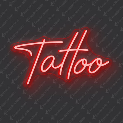 Red Tattoo Text Neon Sign