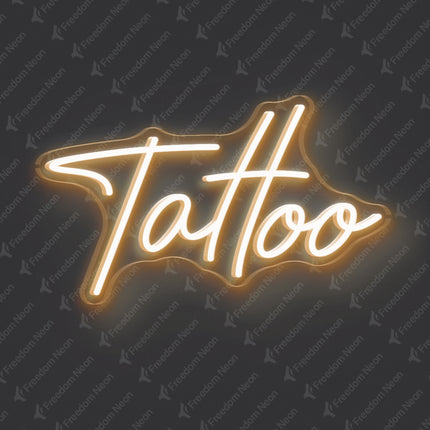 Warm White Tattoo Text Neon Sign