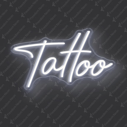 White Tattoo Text Neon Sign