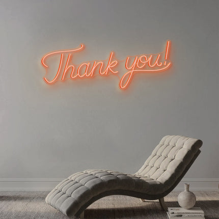 Golden Yellow Thank You Neon Sign