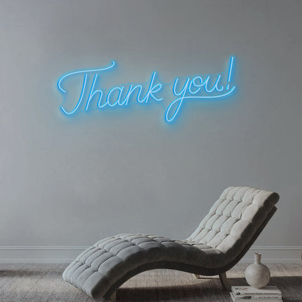 Ice Blue Thank You Neon Sign