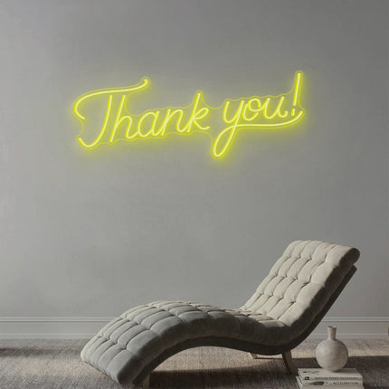 Lemon Yellow Thank You Neon Sign