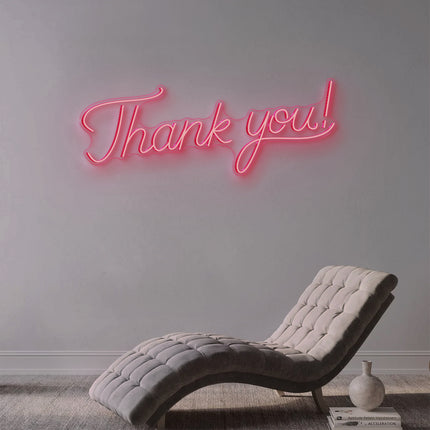 Light Pink Thank You Neon Sign