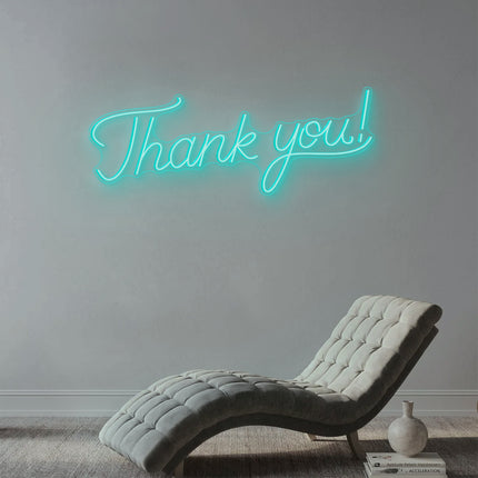 Mint Green Thank You Neon Sign