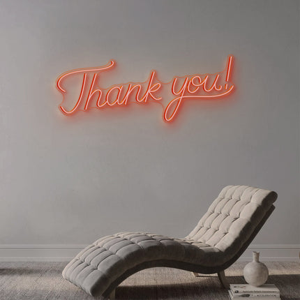Orange Thank You Neon Sign