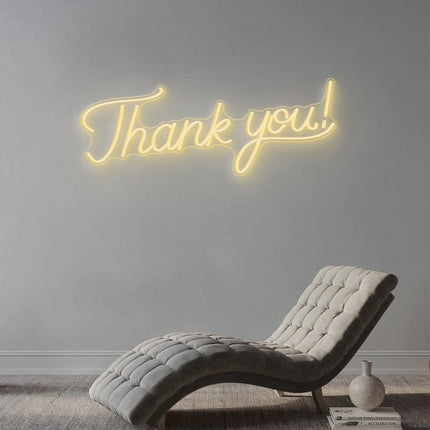 Warm White Thank You Neon Sign