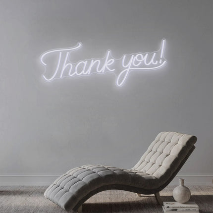 White Thank You Neon Sign