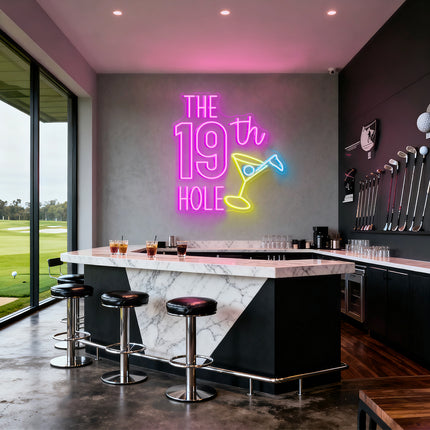 Pink "The 19th Hole" Neon Sign