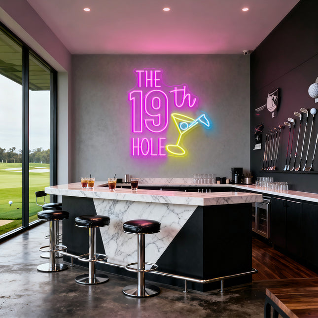 Pink "The 19th Hole" Neon Sign