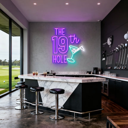 urple "The 19th Hole" Neon Sign