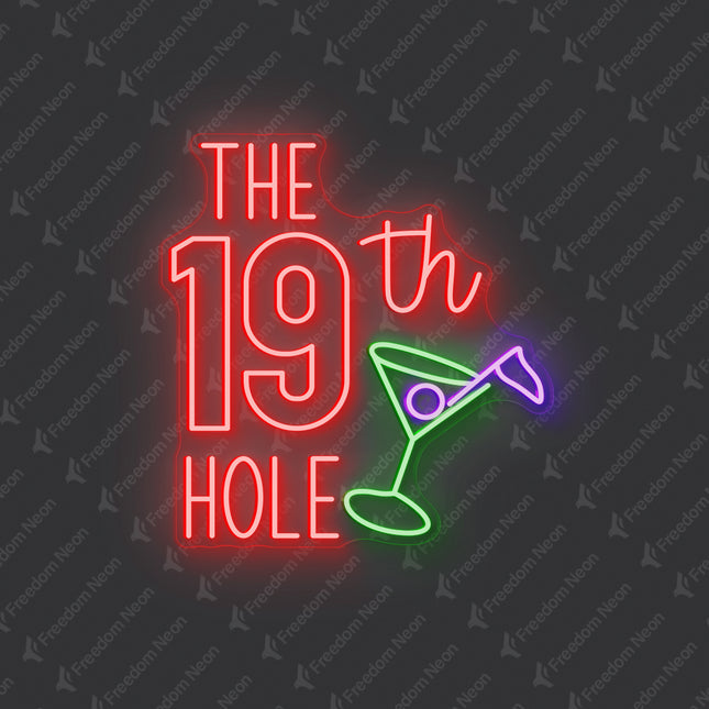 Red "The 19th Hole" Neon Sign