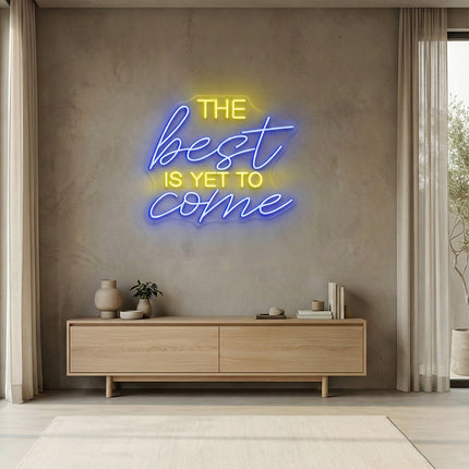 Lemon Yellow & Blue The Best Is Yet to Come Neon Sign 2.0