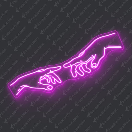 Pink The Creation of Adam Neon Sign