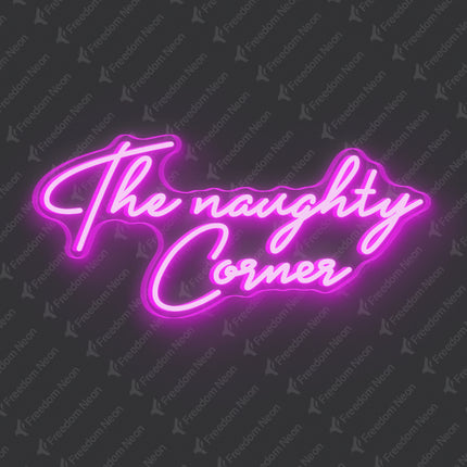 Pink The Naughty Corner Neon Sign