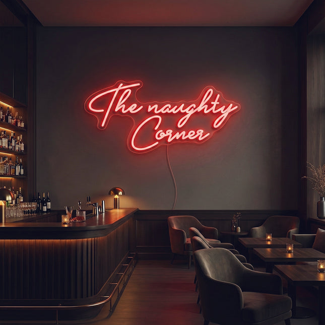 Red The Naughty Corner Neon Sign
