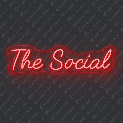 Red The Social Neon Sign