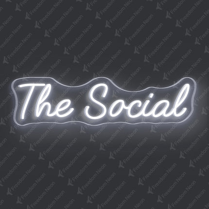 White The Social Neon Sign