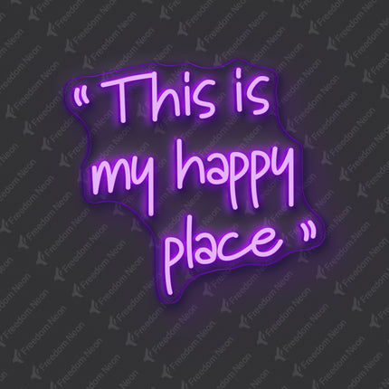 Purple This is my happy place Neon Sign