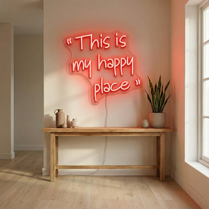 Red This is my happy place Neon Sign