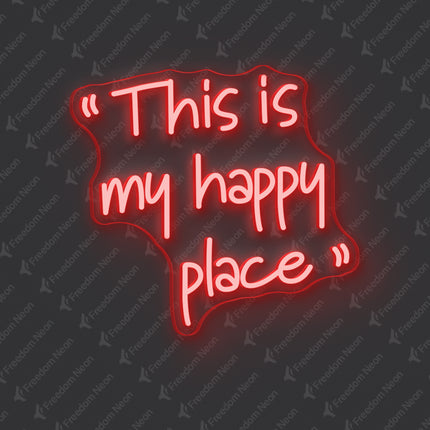 Red This is my happy place Neon Sign