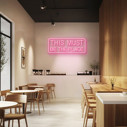 Light Pink This Must Be The Place Neon Sign