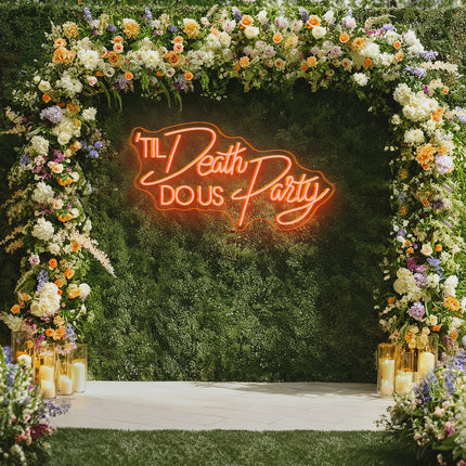 Gold Yellow 'Til Death DO Us Party Neon Sign 2.0