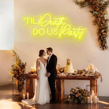 Lemon Yellow 'Til Death Do Us Party Neon Sign
